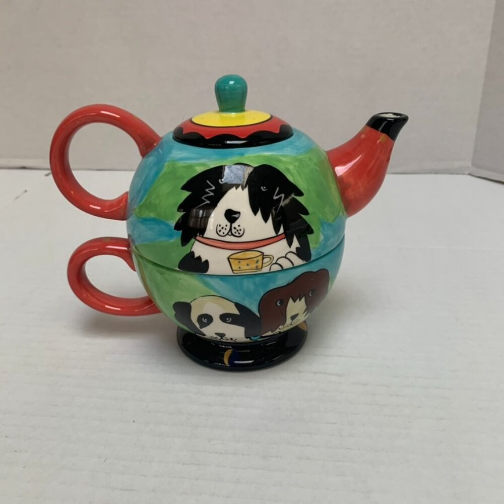Dogzilla Teapot and Cup Stackable Set - Picture 2 of 7